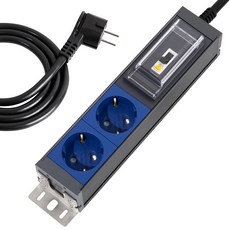 스윗홈 뉴잇 국산 고용량 알루미늄 컬러 누전차단 납작 멀티탭 2구 HOME-AL16E2, 메탈릭 블루, 1개, 3m