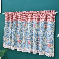 Wither Home 綠葉花園半窗簾, 藍色