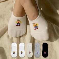 EZLEG 女性小熊隱形襪5雙組