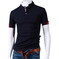 sdengclub 男士滾邊立領短袖Polo衫 OL2386