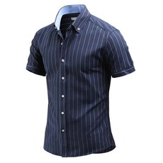 DAKUANG 男款條紋短袖襯衫 C06D14_sp2069