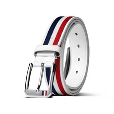 monZA Mizar 三線圖案高爾夫腰帶 C28302, 1個, 紅色 + 白色 + 海軍藍