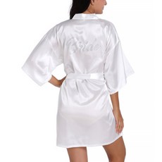 新娘鑽石亮粉浴袍 XL, 白色, 1個