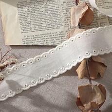 雙面菱格棉刺繡蕾絲 180公分, 2入, 自然原色