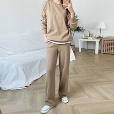 GAVIJEAN 女款圓領衛衣+鬆緊帶直筒長褲