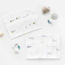 Bamboo Bebe 嬰兒竹棉手帕 經典款 10張+小鯨魚印花手帕 5張組