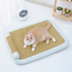 파스텔펫 반려동물 필로우 일체형 도톰 쿨매트, 블루