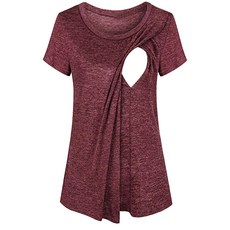 圓領短袖哺乳上衣