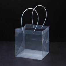 Mihwabujang PVC塑膠花束盆栽植物禮物蛋糕包裝透明長型大型購物袋, 08 方形 特大, 5個