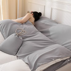 Damadama 便攜式四季飯店風格旅行用多合一被套, 灰色