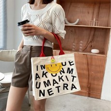 JCF 軟Q字母微笑帆布環保袋