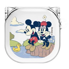 디즈니 타임 클리어 케이스 + 키링, 갤럭시 버즈 2프로 / 2 / 프로 / 라이브, 휴식, 1개