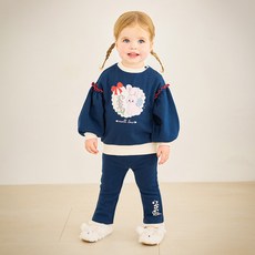 mollimelli 兒童款 Angel Bunny 貂絨刷毛上下套裝