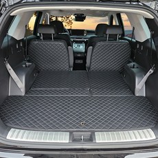 아이빌 차량용 트렁크매트 풀세트, 더뉴 팰리세이드 7인승 자동폴딩, 블랙 + 블랙스티치