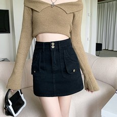 루나걸 포빈 포켓 데님 미니 스커트