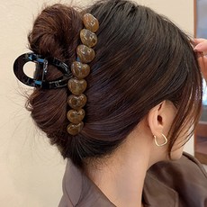 젤루나 빅사이즈 하트 자개 올림머리 집게핀 13cm LH-88