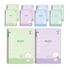 PENPIA 2000 小學1-6年級音樂線圈筆記本, 10個, 隨機出貨
