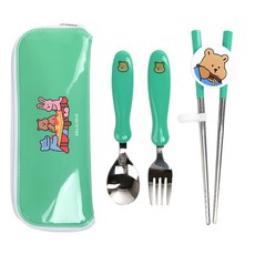 Dailylike My Buddy 2 餐具組, 湯匙 + 叉子 + 筷子 + 收納盒, 翡翠綠