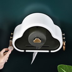 JH COMPANY 雲朵掛鉤捲筒衛生紙架, 白色