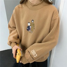 1983 패밀리 일러스트 임산부 반하이넥 맨투맨