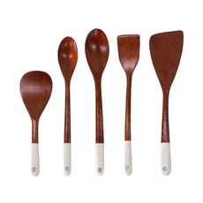 acacia home Pastel 烹飪用具五件組, 象牙白色, 1組