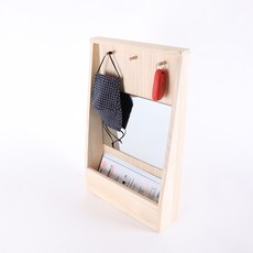 4MERIT 木質入口門面罩衣架鏡子壁架 300, 一級, 實木色