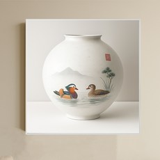 多福月亮罐鴛鴦圖畫框 kisn123