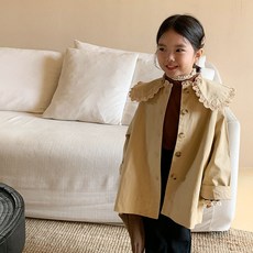 Baby Max女童款Mila蕾絲領風衣外套