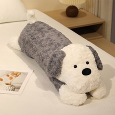 다다랜드 꿀잠필로우 강아지 롱쿠션, 보더그레이