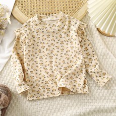 Bebeniz 女童半高領荷葉邊長袖T恤