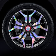 VENDICT Seltos 全息輪框貼紙 18 + 羊毛刮板套組, 1套, 混色