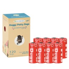 Frangond 狗狗捲筒式便便袋 + 收納盒, 8個, 紅色