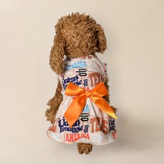 Yoreungae 寵物公主洋裝 復古蝴蝶結服飾, 1個, NO 03 橘色