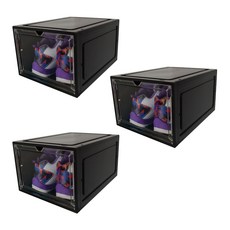 초간편조립 고급 신발케이스 3P, 블랙, 3개