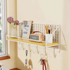 Younco 汽車鑰匙掛架浴室無孔掛鉤壁架 35cm, 白色