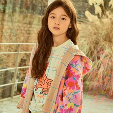 matildany 女童花朵雙面風衣外套