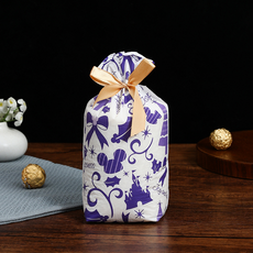 微笑束口蝴蝶結包裝禮物袋 城堡紫, 50個