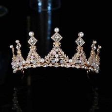 Damon珠飾點綴自助婚禮皇冠 4168 VCX006, 1個, 金色