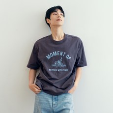 마인드브릿지 남성용 UNS 슬럽 그래픽 오버핏 티셔츠 M1TS3160