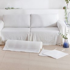 La Pomme 素色3D透氣涼感沙發墊+坐墊 2入, 白色