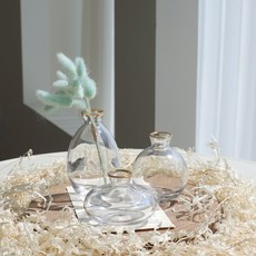 Haru Gonggan Minimi金邊玻璃花瓶 3入, 透明