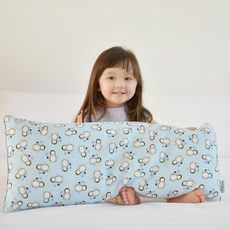 아띠블랑 인견 유아 와이드베개 커버2p+베개속통1p, 블루펭귄