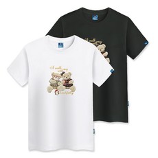 클로니아 남녀공용 곰돌이 커플 반팔티셔츠 CS4T02 2p