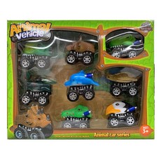 Kiumhouse 恐龍動物造型玩具車8件組, 混色
