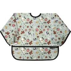 플리에 유아용 방수 긴팔 턱받이, 18베어덕, 1개, 1매