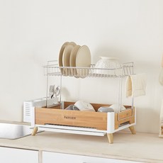 Parisien Lua 排水碗盤瀝水架, 白色, 2層
