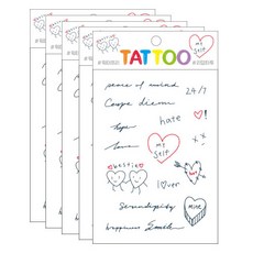 Petit 迷你紋身貼紙 TS016, 5個, 文字