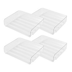 Tadromarket 桌上型A4文件整理多層收納架 4入, 透明, 1層