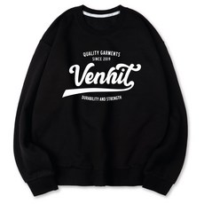 VENHIT 校園風Logo印花寬鬆棉質長袖上衣