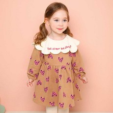 mollimelli 女童娃娃領可愛印花連身裙